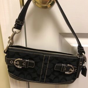 Black Coach Shoulder Bag (w/ buckles)